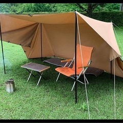 ポール付き】TC難燃タープ変幻自在 3.78*2.88m 軍幕 タープ tc