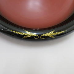 骨董・民芸品 輪島塗 沈金 菓子鉢 平鉢 大鉢 菓子器 漆器 漆芸 箱有 能登輪島 【キモノオフ野々市若松店】の画像