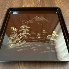 骨董品　漆塗　高級角お盆　