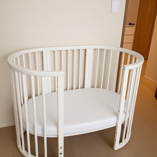 ストッケ ベビーベッド STOKKE SLEEPI ホワイトオーバル ベビー