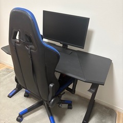 ゲーミングテーブル　チェア　モニター3点セット‼️すぐにお使いい...
