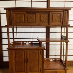 飾り棚　茶箪笥　木製オープンシェルフ 和風デザイン