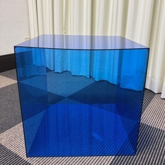 プラスチック　収納ボックス　ブルー　透明の画像