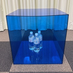 プラスチック　収納ボックス　ブルー　透明の画像
