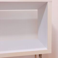 デザインラック白　ホワイト×シルバーの画像