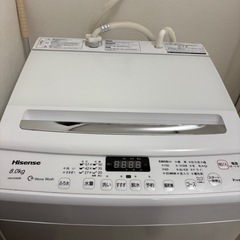 ハイセンス　洗濯機8キロ　0円【今池】