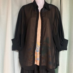 1344.シースルー ブラックシャツ 長袖☆