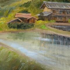 真作、長生玲子の油彩画[五月の谷川岳]の画像