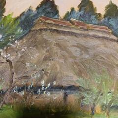 真作、長生玲子の油彩画[岩手県玉山村]の画像