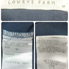 1350.LOWRYS FARM ネイビー 七分袖シャツ M☆の画像