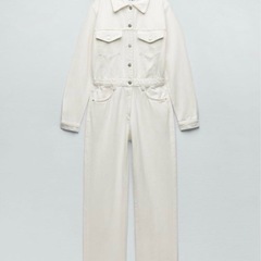 ZARA デニムジャンプスーツ　オフホワイト