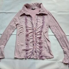 BLEU LAGON モーブピンクのドレッシーなシャツ 長袖 M...