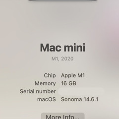 Apple M1 Mac mini RAM16G SSD512Gの画像