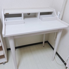 天然木　ホワイト　コンパクトデスク　勉強机　オフィスデスク　リモ...