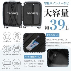 【新品未使用】スーツケース 機内持ち込み キャリーケース キャリーバッグ USB充電ポート付きの画像