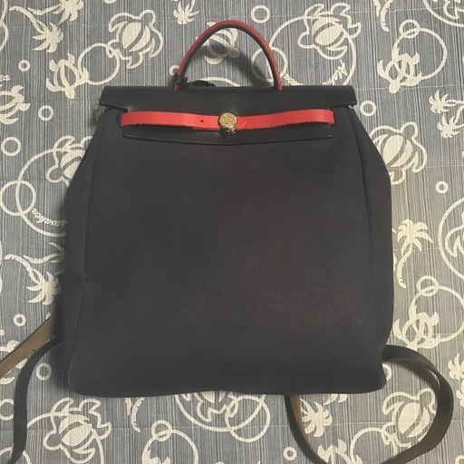 美品 正規品 エルメス エールバッグ アド リュック 濃紺