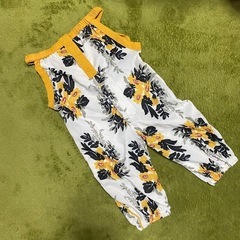 🌻新品🌻　90cm サロペット　ロンパース　つなぎ　花柄　黄色の画像