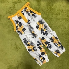 🌻新品🌻　90cm サロペット　ロンパース　つなぎ　花柄　黄色の画像