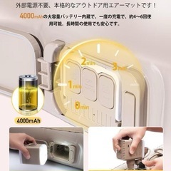 エアーベッド 電動エアーマット 電動エアーポンプ内蔵 耐荷重200kgの画像