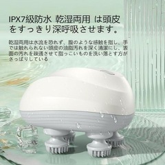 【新品未使用】電動頭皮ブラシ 乾湿両用 3D振動 乾湿両用 回転方向の画像