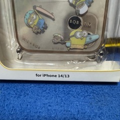 ミニオンiPhoneストラップ付きケースの画像