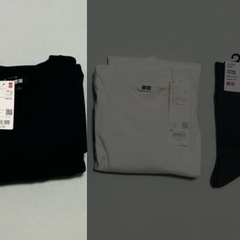 【新品タグ付き】UNIQLO メンズL 長袖ニット ネイビーの画像