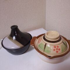 未使用2個電子レンジ用 和モダン ヘルシー三役タジン鍋と蓋がお椀...