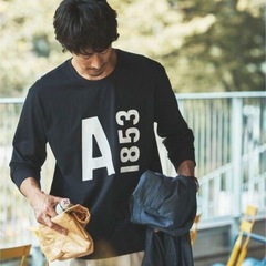 AIGLE エーグル ヘビーウェイト オーバーサイズ  ビッグロゴロンT 「EC限定」　ブラック　Lサイズ　新品の画像