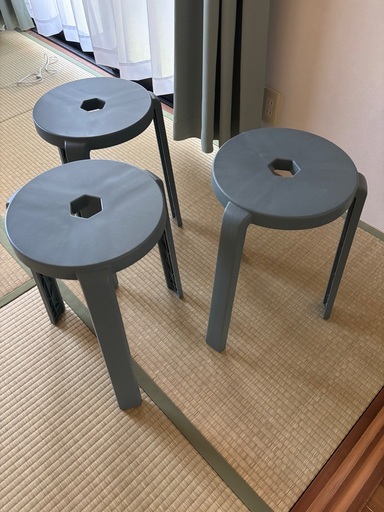 IKEA IBBARBO スツール（ターコイズ）3脚セット (Lerio) 都立