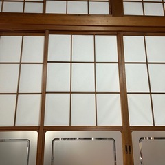 雪見障子 木製 レトロ 造作建具 古民家 ガラス戸 建具 引き戸...