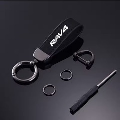 TOYOTA RAV4用 キーリング キーホルダー アクセサリー ストラップ黒 専用工具付きの画像
