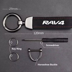TOYOTA RAV4用 キーリング キーホルダー アクセサリー ストラップ黒 専用工具付きの画像