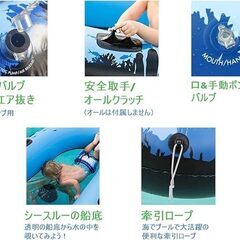 ボート フロート 船底が透けている シースルーボート 海中探索 浮き輪 子供 大人 Sieco Design AquaVue 正規品の画像
