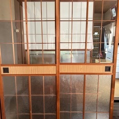 【引越し迄】木製 レトロ 造作建具 古民家 ガラス戸 建具 引き戸 アンティークの画像