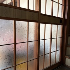 木製 レトロ 造作建具 古民家 ガラス戸 建具 引き戸 アンティーク