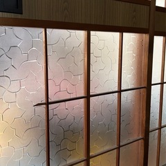 【引越し迄】木製 レトロ 造作建具 古民家 ガラス戸 建具 引き戸 アンティークの画像