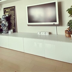 イケヤ家具 テレビ台 300㎝テレビボード   壁面家具 おしゃ...