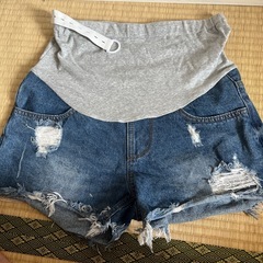マタニティ用 ダメージショートパンツ