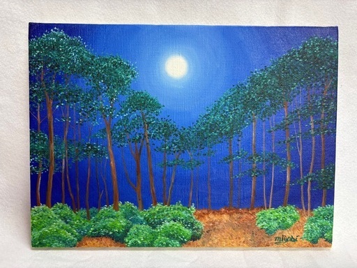 守口みやびの油絵「森の詩F４号」