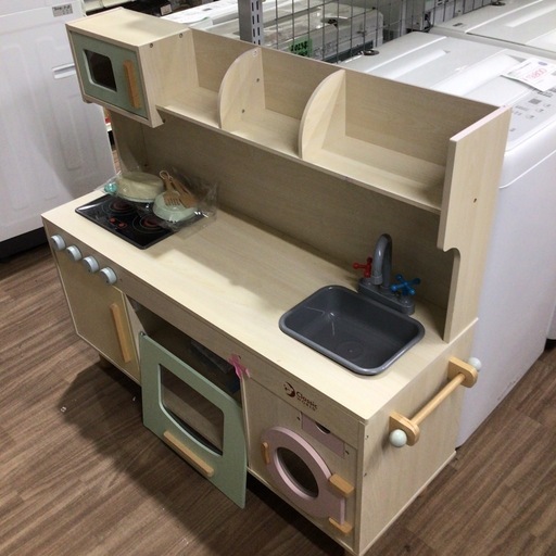 ※扉に破損あり 木製 ゴージャス おままごとキッチン