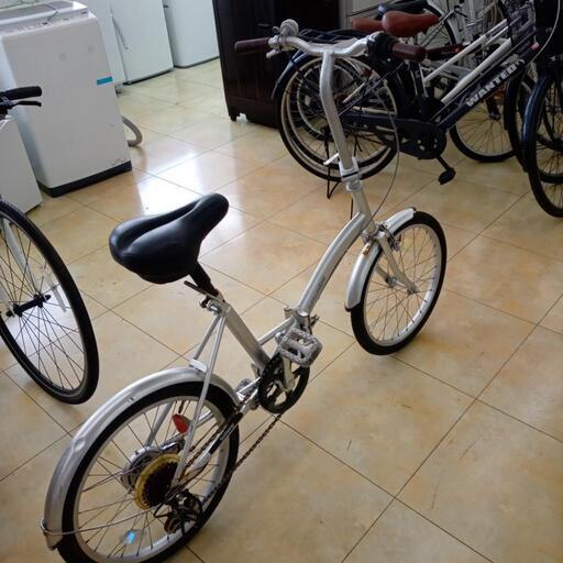 ☆ジモティ割あり☆ 折り畳み自転車 20インチ シルバー クリーニング