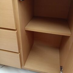 ★ジモティ割あり★  収納棚 ナチュラルブラウン H85×D40×W110 クリーニング済み HJ6598の画像