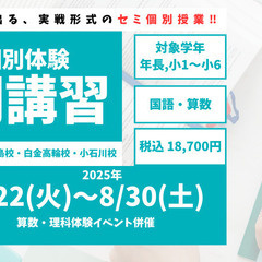 【RISU塾小石川校】2025年セミ個別指導型夏期講習