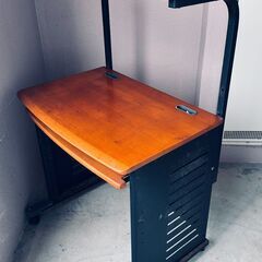 【無料】木製天板が丈夫なPCラック／植木台・置き配スペースにも！キャスター付き