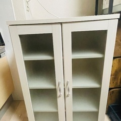 食器棚(ホワイト) 木目調 四段