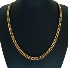 喜平 5mm チェーンネックレス メンズ ゴールド 18金コーテ...