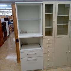 ★ジモティ割あり★  レンジ台 ホワイト H175×D49×W5...