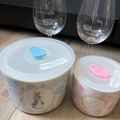 【お話中】ピーターラビット保存容器、ワイングラス