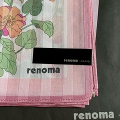 ☆renoma ピンク　花柄　ハンカチの画像