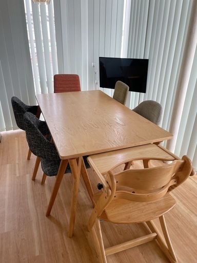 専用部屋 ナチュラル木製長方形ダイニングテーブル